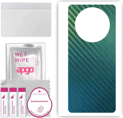 Produktbild von apgo Rückseite Schutzfolie, Skin, kompatibel mit Honor X9 4G, Hinten Displayschutzfolie aus Vinylfolie, kratzfest, einfache Montage - Kohlenstoff-Chamäleon CAKA1