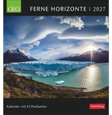 Zdjęcie produktu dla Kalendarz pocztówkowy GEO „Odległe horyzonty” 2027 – kalendarz tygodniowy z 53 pocztówkami