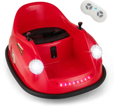 Produktbild von DREAMADE Autoscooter für Kinder, 12 V Akkubetriebenes elektrisches Spielzeugauto mit Fernsteuerung, 360-Grad-Drehung, LED-Lichtern, 2–5 Jahren, rot