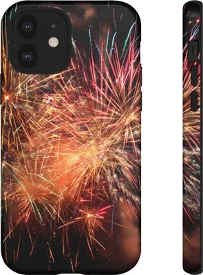 Produktbild von Buntes Feuerwerk am Nachthimmel – Hülle Kompatibel mit iPhone 12