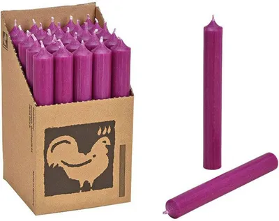 Produktbild von 25 Stabkerzen Aubergine 180 x 22 mm Kerzenfarm Kerzen Candle