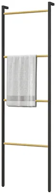 Productafbeelding van HOMCOM Handdoekrek, 49 x 167,5 cm, handdoekhouder met 4 stangen, staal, zwart
