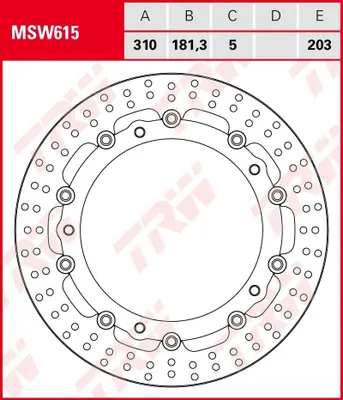 Zdjęcie produktu dla Tarcza hamulcowa TRW „MSW615”
