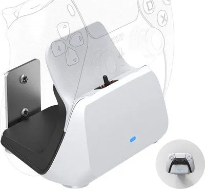 Produktbild von PS5-Lader mit LED-Anzeigen - Schnellader - PS5-Konsole-Lader - PS5-Accessoires - PS5-Konsole-Lader - PS5-Lader - Weiß