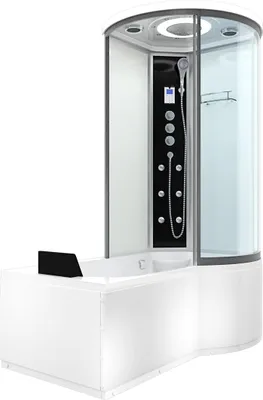 Produktbild von Kombination Badewanne Dusche K55-L03-EC Duschtempel 170x100 cm