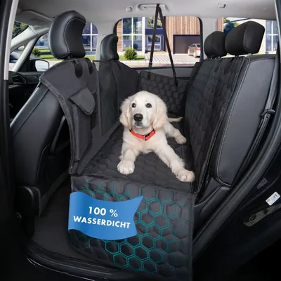 Produktbild von WALSER Premium Auto Hundedecke Rocky, 100% wasserdichte Rücksitz Autoschondecke inkl. Seitenschutz und Sichtfenster, Rückbank Autodecke ideal für Reise & Transport mit kleinen und großen Hunden