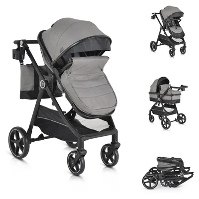 Produktbild von Moni Kinderwagen 2 in 1 Tokyo 22 kg umbaubar Wickeltasche Stoßdämpfer klappbar grau