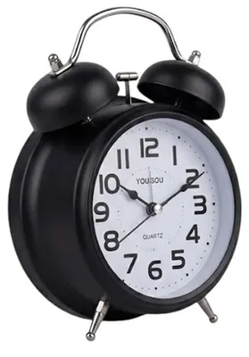Produktbild von Avizar, Analoger Tischwecker für Schlafzimmer Doppelglocke Elegant, Schwarz