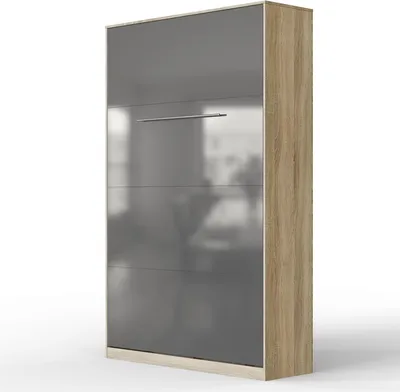Produktbild von SMARTBett Schrankbett Standard  Eiche Sonoma/Anthrazit Hochglanzfront 120 Vertikal