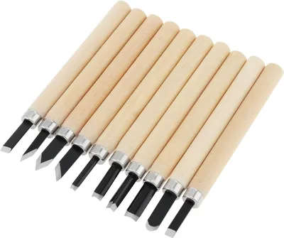 Produktbild von Houtschnitzwerk Beitel Set, 10-teilig, Kohlenstoffstahl, für Holzarbeiten