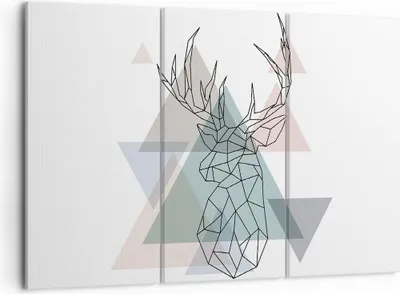 Produktbild von Bild auf Leinwand - Leinwandbild - Hirsch Abstraktion - 105x70cm - Wand Bild - Wanddeko - Leinwanddruck - Bilder - Kunstdruck - Wanddekoration - Leinwand bilder - Wandkunst - CE105x70-3909