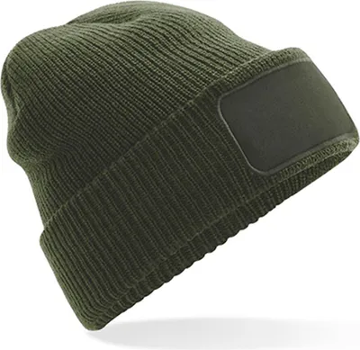 Immagine prodotto di Beechfield B440 | Berretto con patch in Thinsulate da uomo - Colore: Verde oliva - Taglia: Unica