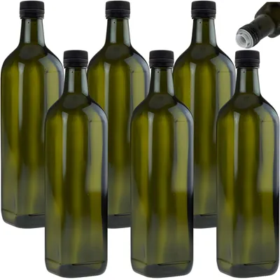Zdjęcie produktu dla Zestaw 6 butelek po 750 ml na olej i ocet, z etykietami