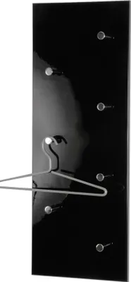 Immagine prodotto di HAKU Möbel Appendiabiti da parete cromo, nero - MDF, metallo, L/H/D: 80x30x6 cm