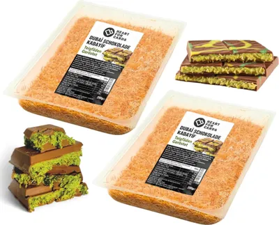 Produktbild von Kadayif Engelshaar – Geröstete Teigfäden 2x200g | Perfekt für Desserts & Dubai-Schokolade+Heartforcards Versandschutz