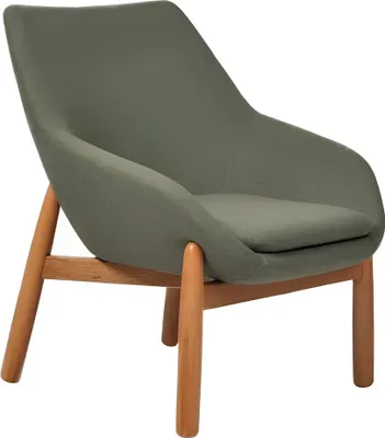 Produktbild von Grüner Esszimmerstuhl Wohnzimmer Stühle Designer Einsitzer Holzfüße