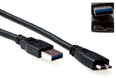 Obrázok produktu pre ACT SB3028, 0,5 m, USB A, Micro-USB B, USB 3.2 Gen 1 (3.1 Gen 1), Samec/samec, Čierna