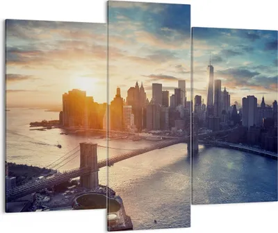 Produktbild von Bild auf Leinwand - Leinwandbild - New York Stadt - 130x100cm - Wand Bild - Wanddeko - Wandbilder - Leinwanddruck - Bilder - Kunstdruck - Wanddekoration - Leinwand bilder - Wandkunst - CB130x100-3733