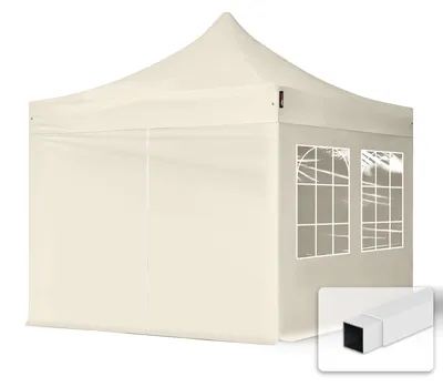 Produktbild von TOOLPORT 3x3m Stahl Faltpavillon, inkl. 4 Seitenteile, creme
