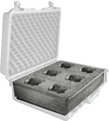 Image de Mantona Mousse pour Valise L Photo - 35,1 x 48 x 10 cm- Place pour 6 Objectifs - Insert Protection Prédécoupé Mallette Équipement fragile Forme à picots Couvercle Valise - Transport Sécurité