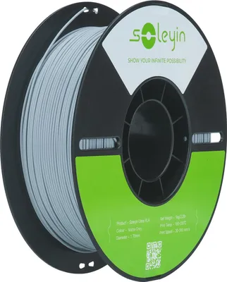 Image de Creality Soleyin Ultra PLA 3D Filament 1,75mm 1KG - PLA haute vitesse pour l'impression 3D, gris mat