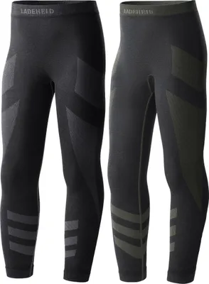Produktbild von Ladeheid Kinder Mädchen Jungen Funktionsunterwäsche Thermoaktive Lange Unterhose LAGI008 ((2 Pack) Graphite/Khaki, Graphite/Khaki, 122-128)