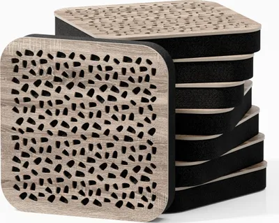 Zdjęcie produktu dla zestaw 8 - Mini panel akustyczny z dyfuzorem pochłaniającym dźwięk | 23 x 23 cm | Kolor: (Sonoma, ENRIA)