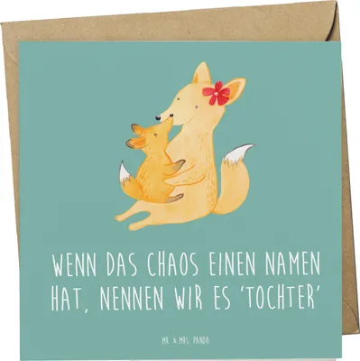 Produktbild von Mr. & Mrs. Panda Glückwunschkarte Chaos Tochter - Meeresbrise - Geschenk, Klappkarte, faltkarte, Familienleben, anlasskarte, Familie, Grußkarte, Humor, Einfallsreichtum