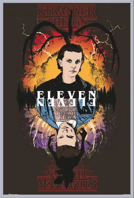 Immagine prodotto di Stranger Things - Poster - Eleven + cornice a incastro, Shinsuke® Maxi in plastica argento, lastra in acrilico