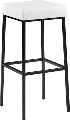 Produktbild von Barhocker BIDAN - Kunstleder Weiß 37x37x83 cm | Barstuhl Mit Lehne Tresenhocker Tresenstuhl Kneipenhocker Kneipenstuhl