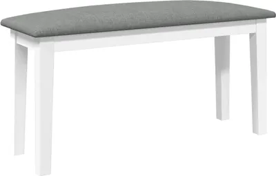 Produktbild von Bank 90 cm Weiß Massivholz Gummibaum