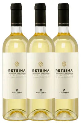 Produktbild von Retsina Lafazanis 3x 0,75l | Geharzter Weißwein aus Griechenland | 11% Vol