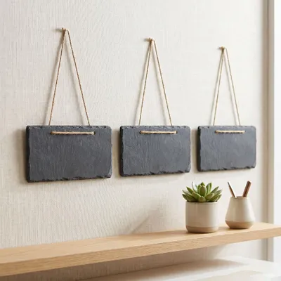 Produktbild von 3er Set Schiefertafeln 17x9cm Kreidetafel Schieferplatte Tafel Schild Türschild