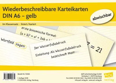 Image de Fiches réinscriptibles DIN A6 - jaunes