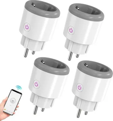 Zdjęcie produktu dla Gniazdo WiFi 16A, inteligentna wtyczka z obsługą Alexa, inteligentne gniazdko Wi-Fi, sterowanie zdalne, sterowanie głosowe, monitorowanie zużycia energii