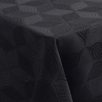 Produktbild von Tischdecke abwaschbar rechteckig 140x220cm Jacquard schmutzabweisend pflegeleicht schwarz