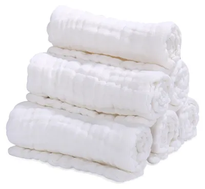 Immagine prodotto di Set di 6 salviette per neonati - Assorbenti, 25 x 50 cm, bianche