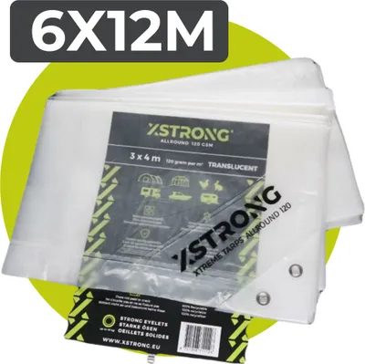 Produktbild von Xstrong Allround 120 - Durchsichtige Abdeckplane - 6x12 - Transparant - Wasserdicht & UV-beständig