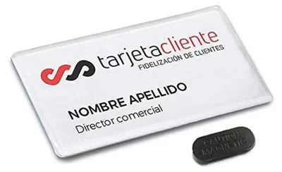 Image de Lot de 10 badges magnétiques, dimensions 38x76 mm