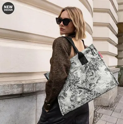 Productafbeelding van Reisenthel Daily Shopper, kabeltas, zwart, wit, polyester, effen design
