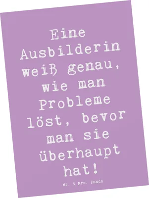 Produktbild von Mr. & Mrs. Panda Postkarte Spruch Ausbilderin Weisheit - Lavendeltraum - Geschenk, Postkarten, Beruf, Teamführung, personalisierte Geschenke, Ansichtskarten, Handwerk