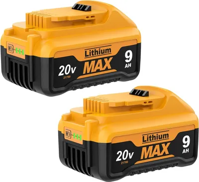 Produktbild von Ersatzakku für DeWalt 20V DCB200, 9000 mAh 21700 Li-Ion, schwarz, kompatibel mit DCB182 DCB180 DCB181