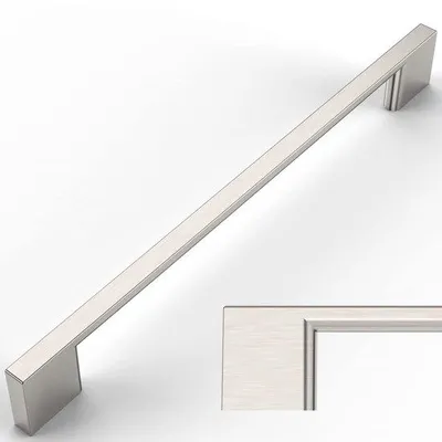 Zdjęcie produktu dla Zestaw 6 sztuk uchwytów do mebli Ibenzoa® – szczotkowane nikiel, stop cynku, rozstaw otworów 192 mm, odporne na rdzę i korozję, idealne do szafek kuchennych, szaf i szuflad