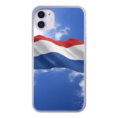 Produktbild von MuchoWow® Handyhülle Schutzhülle Hülle für iPhone 11 Die Flagge der Niederlande weht am Himmel Silikon Softcase Handy Hülle - Handytasche