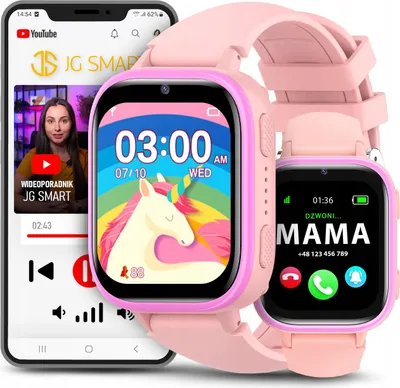 Zdjęcie produktu dla Smartwatch Dla Dziecka Dziecięcy Zegarek Telefon SIM Gry Nauka Aparat Bajki