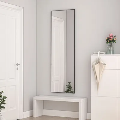 Produktbild von AICA Standspiegel 150x50cm Hängespiegel 2 in 1 Ganzkörperspiegel mit Schwarz Rahmen Wandspiegel Ankleidespiegel Garderobenspiegel