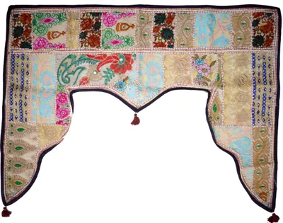 Produktbild von Orientalischer Wandbehang, Indischer Türbehang, Wimpel Wandteppich, Wanddekoration, Tür Deko Einzelstück 100*80 cm - Design 21, Mehrfarbig, Baumwolle, Wandtaschen & Wandbehänge