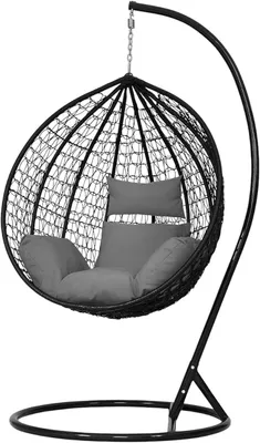 Imagen del producto de Silla colgante tipo "coconuto" con estructura, capacidad máxima de 130 kg, color