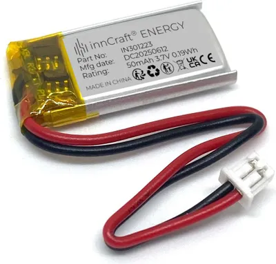 Immagine prodotto di Batteria ai polimeri di litio innCraft Energy 50mAh 3,7V, 23x12x3 Modello 301223 2P Connettore Molex 51021-020 1,25mm