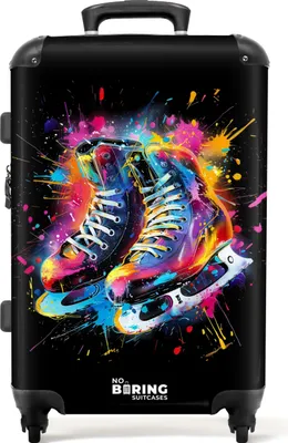 Obrázek produktu pro NoBoringSuitcases.com Tvrdý kufr střední 67x43x25 cm, 72L, Graffiti Sport: brusle, cestovní kufr na 4 kolečkách